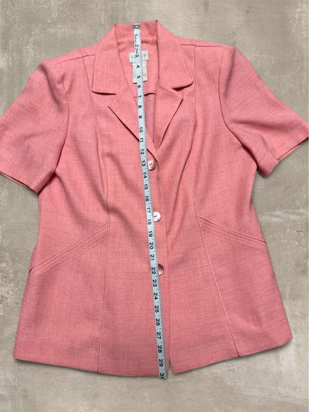 Koret Pink Structured Button Front Blazer Jacket Size 12 Vintage - Picture 5 of 7